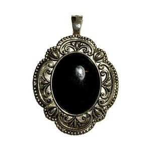 Elegant Black and Silver Pendant